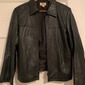 Talbots Black Leather Jacket